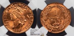 Us Coins - Confederate states 1861 (1961) AE 1 Cent NGC MS-68 RD
