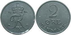 World Coins - DENMARK 1954 2 Ore