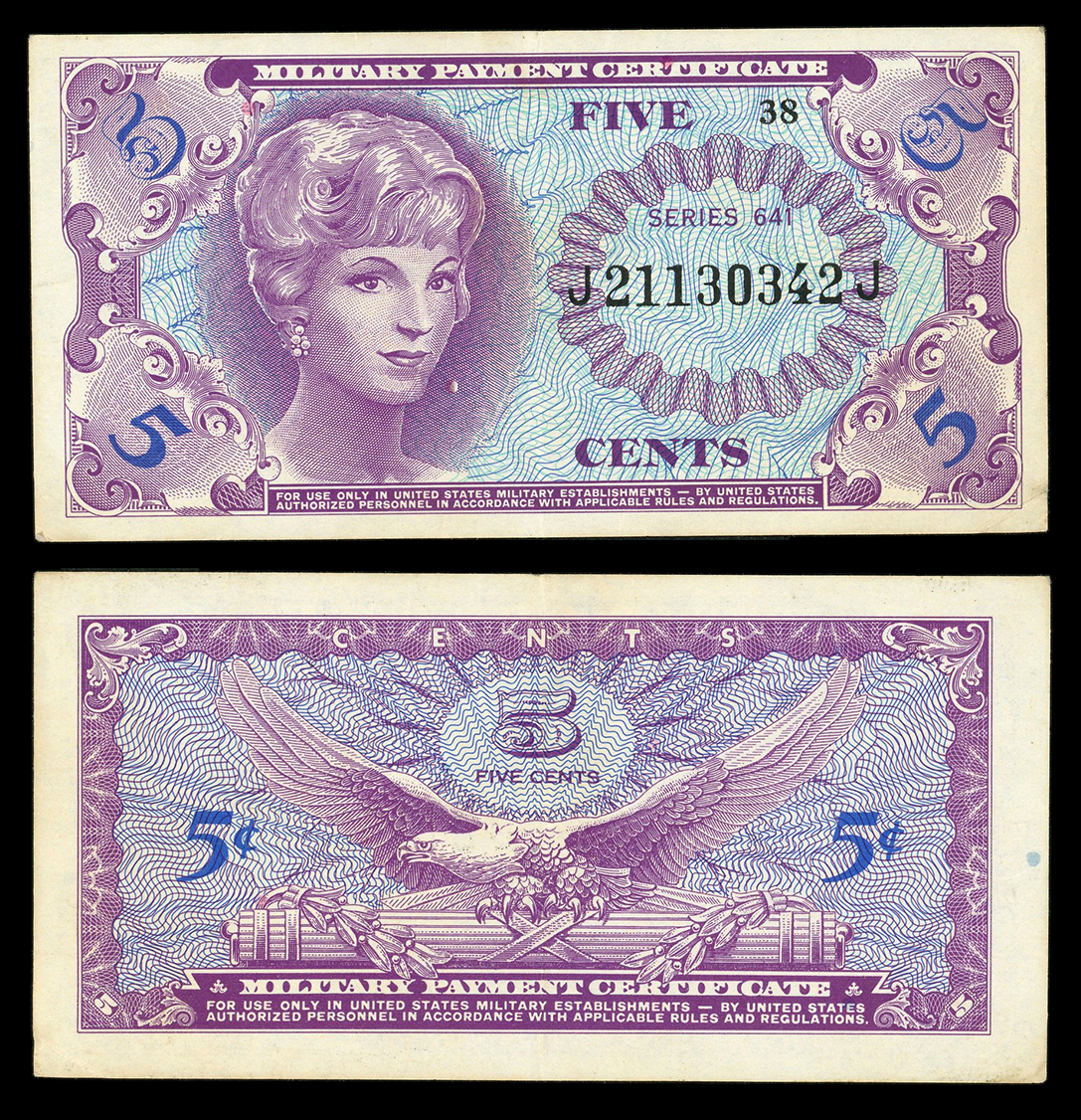 Military Payment Certificate (MPC) US Army Series 641 (1965