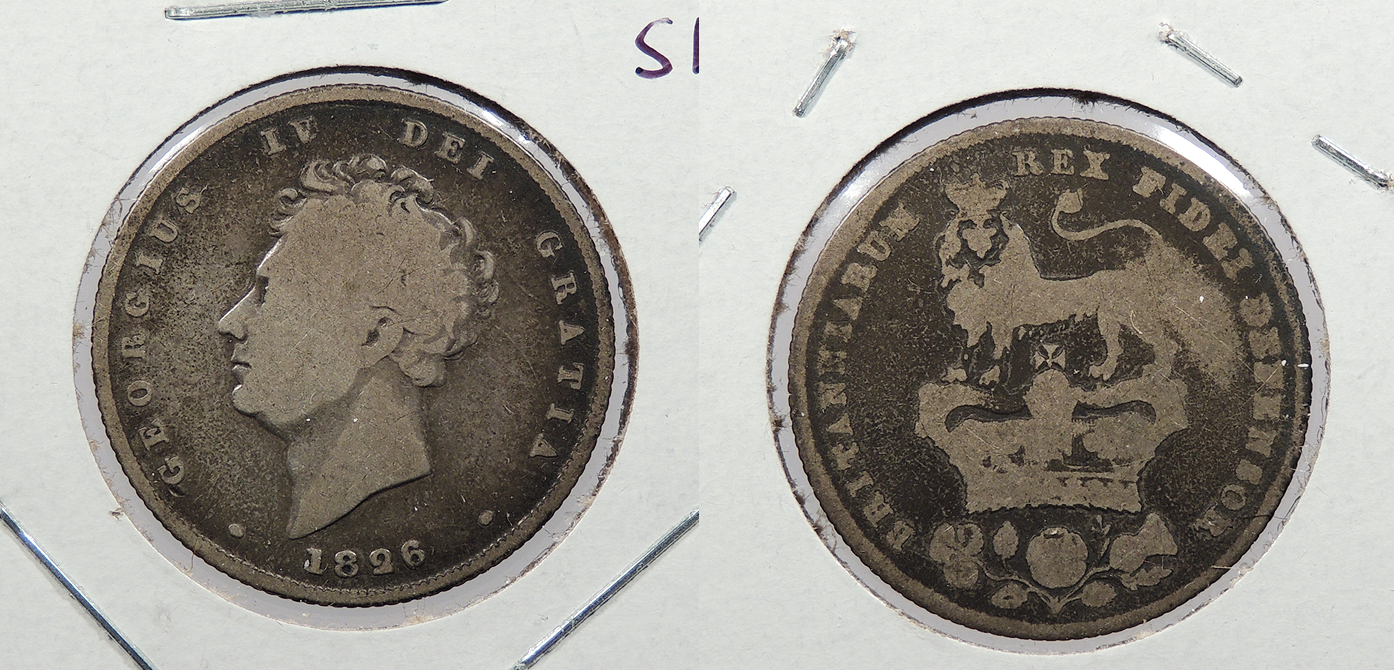 GREAT BRITAIN: 1826 George II Shilling | European Coins