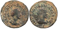 Ancient Coins - Vabalathus, with Aurelian 270-271 A.D. Antoninianus Antioch Mint Fine