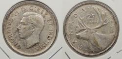 World Coins - CANADA: 1938 George VI 25 Cents