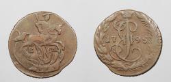 World Coins - RUSSIA: 1795-em Denga (1/2 Kopek)