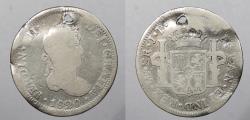 World Coins - PERU: Spanish Colonial 1820-LIMAE JP 2 Reales