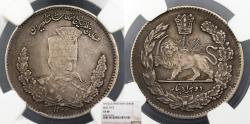World Coins - IRAN Muzaffar al-Din Shah AH 1323 (1905) 2000 Dinars NGC EF-40
