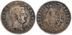World Coins - ITALIAN STATES Tuscany Leopold II 1857 1/2 Paolo AU