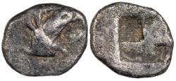 Ancient Coins - Ionia Teos ca. late 6th-early 5th Century B.C. Tetartemorion Good Fine