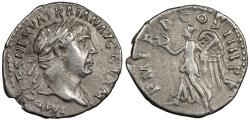 Ancient Coins - Trajan 117-138 A.D. Denarius Rome Mint VF