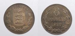 World Coins - GUERNSEY: 1920-H 8 Doubles
