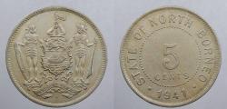 World Coins - BRITISH NORTH BORNEO: 1941-H 5 Cents