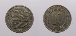 World Coins - GERMANY: 1920 Bonn; Notgeld; Beethoven 10 Pfennig