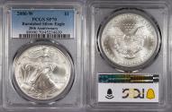 Us Coins - 2006-W Burnished Silver Eagle 1 Dollar (Silver) 20th Anniversary PCGS SP-70