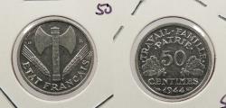 World Coins - FRANCE: 1944-B 50 Centimes