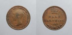 World Coins - GREAT BRITAIN: 1843 Victoria; struck for Ceylon 1/2 Farthing