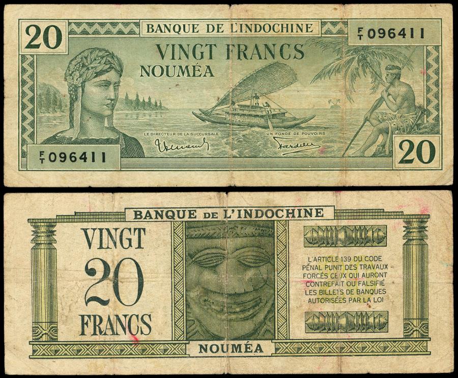 1000 FRANCS 1943s NOUMEA Indochine Reproductions 