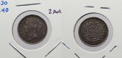 World Coins - INDIA: 1841 (c) w.w. Victoria 2 Annas