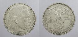 World Coins - GERMANY: Third Reich 1938-A Hindenburg 2 Mark