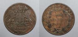 World Coins - INDIA: British Colonial 1835 (m) 25mm 1/4 Anna
