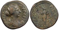 Ancient Coins - Faustina II, wife of Marcus Aurelius 147-175 A.D. Sestertius Rome Mint Fine
