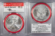 Us Coins - 2021-(S) Silver Eagle; Type 1 1 Dollar (Silver) Emergency Issue; First Day of Issue PCGS MS-70