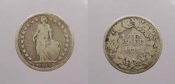 World Coins - SWITZERLAND: 1875 1/2 Franc
