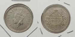World Coins - INDIA: 1943-L Key date. 1/4 Rupee