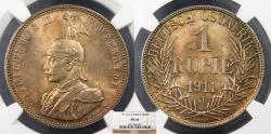 World Coins - GERMAN EAST AFRICA Wihelm II 1913-J Rupie NGC MS-64
