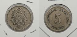 World Coins - GERMANY: 1876-H 5 Pfennig