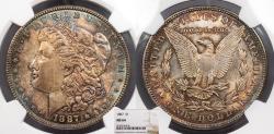 Us Coins - 1887 Morgan 1 Dollar (Silver) NGC MS-64