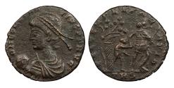 Ancient Coins - Constantius II 337-361 A.D. Follis Trier Mint Near EF