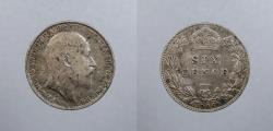 World Coins - GREAT BRITAIN: 1906 Edward VII Sixpence (6 pence)