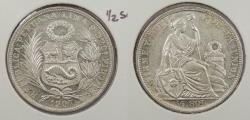 World Coins - PERU Republic 1907-FG 1/2 Sol