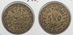 World Coins - SYRIA: 1926 w/privy marks 5 Piastres