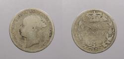 World Coins - GREAT BRITAIN: 1886 Victoria Sixpence (6 pence)