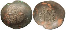 Ancient Coins - Manuel I 1143-1180 A.D. Aspron Trachy Constantinople Mint VF
