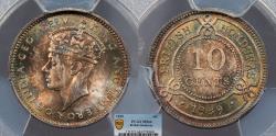 World Coins - BRITISH HONDURAS George VI 1939 10 Cents PCGS MS-64