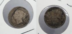 World Coins - CANADA: 1890-H Victoria 5 Cents