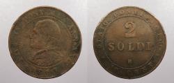 World Coins - ITALIAN STATES: Papal States 1867-R 2 Soldi