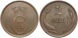World Coins - DENMARK 1902 2 Ore