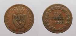 World Coins - GERMAN STATES: Nassau 1855 Kreuzer
