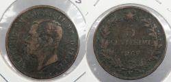 World Coins - ITALY: 1862-N 5 Centesimi