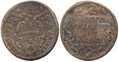 World Coins - ITALIAN STATES Papal States Clement XI Anno XIX (1719) Giulio EF