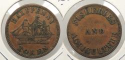 World Coins - CANADA: 1858 James Duncan & Co. Halfpenny Token