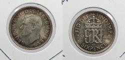World Coins - GREAT BRITAIN: 1944 George VI Sixpence (6 pence)