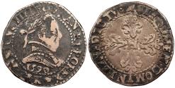 World Coins - FRANCE In the name of Henry III, during the reign of Henry IV 1589-1610 Demi-Franc 1590 Near EF