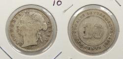 World Coins - STRAITS SETTLEMENTS: 1887 Victoria 10 Cents