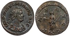 Ancient Coins - Maximianus 286-305 A.D. Antoninianus Lugdunum Mint Near EF