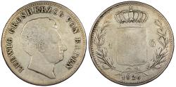 World Coins - GERMAN STATES Baden Ludwig I 1826 Gulden Near VF