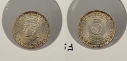 World Coins - MALAYA: 1945 George VI 5 Cents