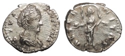 Ancient Coins - Diva Faustina Died 141 A.D. Denarius Rome Mint EF